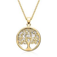 elegante cadena 8 quilates arbol bicolor dorado