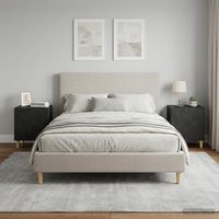 mesita de noche pack de 2 - dormitorio - madera de ingenieria - negro 43x345x50cm