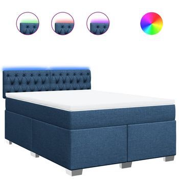 Cama Tapizada 200x160x100,5 Cm Tejido - Azul