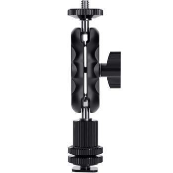 Soporte Lanxire con Doble Cabeza de Bola y Adaptador de Zapata Fría, Mini Rig de Cámara 360° para Luz LED, Micrófono, Monitor, Vlog y Fotografía