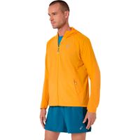 asics road packable jacket chaqueta para correr hombres - naranja plateado