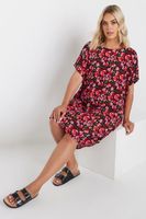 yours vestido fresco corto de flores rosadas mujer curvy y tallas grandes yours