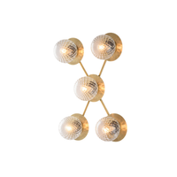 lampara de techo harmony en hierro bronceado cepillado 5 luces l62 x 42 bl285-pl5-brz