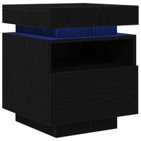 mesita de noche  armario de noche  mesa de noche con cajon roble negro 40 x 39 x 485 cm