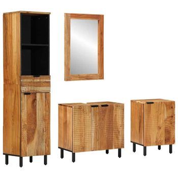Juego De Muebles De Baño 4 Uds. Natural 38 X 33 X 160 Cm Vidaxl
