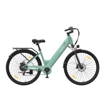 Bicicleta Eléctrica Urbana Velopro C1, Batería Samsung Y Shimano De 7 Velocidades, Verde