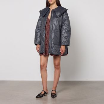 Ganni Shiny Quilted Recycled Shell Jacket - L,XL
