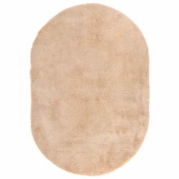 Alfombra Peluda De Pelo Largo Navarra Beige 300x200cm Poliéster Vidaxl