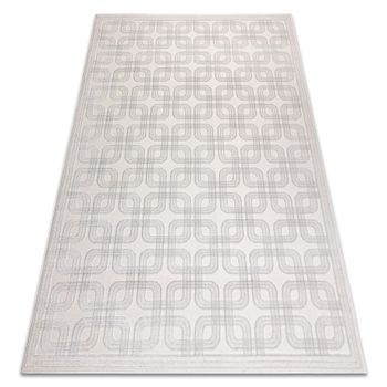 Alfombra Aura J2556a Crema / Gris Claro - Geométrica, Estructural, Mo 120x170 Cm