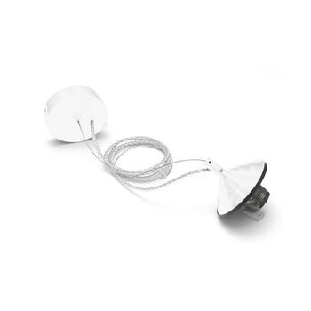 Alice Kit Suspensión Bombilla V/p E27 Rosetón Blanco Cable Trenzado Y Cubre Portalámparas 1xe27 Max 60w Ip20