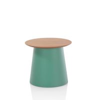 mesa de centro en polipropileno verde y mdf