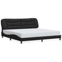 cama matrimonial  cama para adultos  estructura cama con luces led cuero sintetico negro 200x200 cm cfw508288