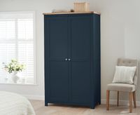 somerset oak and blue two door wardrobe