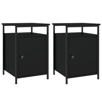 Mesitas De Noche 2 Uds Madera Contrachapada Negro 40x42x60 Cm Vidaxl