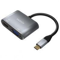 adaptador usb-c a vgahdmi 4k aisens 15cm gris