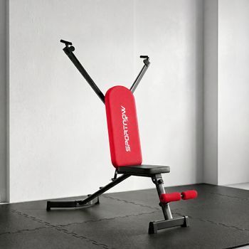 Banco De Pesas Sportnow Acero 135x130x107 Cm, Negro Y Rojo