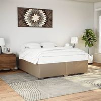 cama de matrimonio  cama de adulto  estructura cama sin colchon cuero sintetico capuchino 180x200cm cfw338331