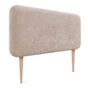 Dhome Cabecero Tapizado En Lana Liso Con Patas Redondeado Para Pared Acústicos Cabeceros Absorbentes Cabezal Cama Dormitorio (beige, 90cm)