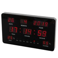 reloj led de pared negro 378 x 258 cm perel
