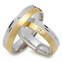 alianzas 18 quilates oro amarillo-blanco con diamante
