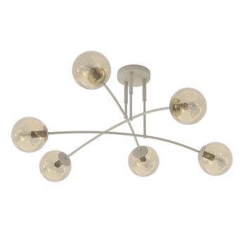 Plafón de techo siret moca ámbar (6 luces)
