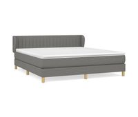 cama box spring con colchon tela gris oscuro 180x200 cm rayas verticales