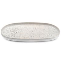 plato oval para steak o hamburguesa lote de 4 gres beige texturizad