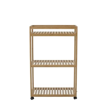 Estante de almacenamiento de bambú beige