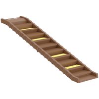 pawhut rampa para perros plegable 154 cm rampa para perros para coche cama con 10 escalones antideslizantes carga 25 kg marron   aosom espana