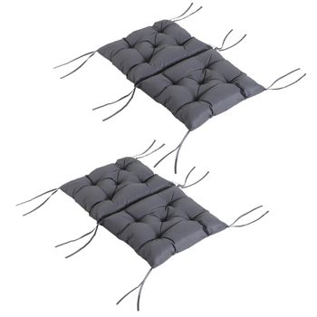 Outsunny Conjunto de 2 Cojines para Silla con Respaldo 50x98x8 cm Gris Oscuro