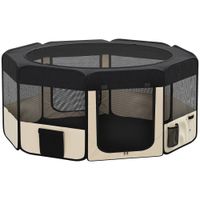 pawhut parque plegable para perros y gatos corralito portatil para animales pequenos impermeable de tela oxford o90x41 cm negro