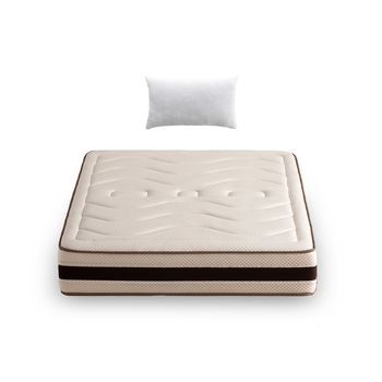 Colchón Viscoelástico 150x190 Altura 26 Cm Con 2 Almohadas Fibra De 70-75, Hypna