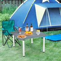 mesa plegable camping bolsa transporte tablero enrollable madera abeto playa picnic 69x69x42 cm gris cfw72997
