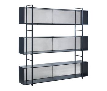 Estantería de pie randaberg 180x180x33cm - negro [en.casa]