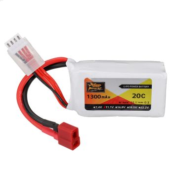 Batería LiPo ZOP Power 11.1V 1300mAh 20C 3S con conector T para coche de radiocontrol