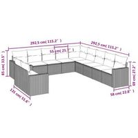 conjunto de sofas de ocio al aire libre incluye cojines combinacion de 11 piezas