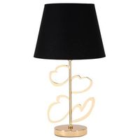 lampara de mesa de metal dorado con corazones o 30x545 cm
