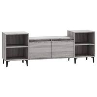 mueble para tv madera contrachapada gris sonoma 160x35x55 cm