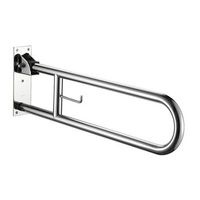 kibath barra de apoyo abatible bano lisa 80 cm acero inoxidable cromo r asa seguridad abatible para mayores discapacidad y embarazo r agarradera pared alta resistencia