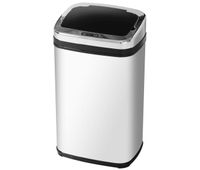 homcom papelera de cocina 30l cubo de basura cocina con sensor detector de movimiento y apertura automatico de acero inoxidable y abs 33x25x58 cm plata
