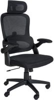 silla de oficina giratoria regulable en microfibra negro