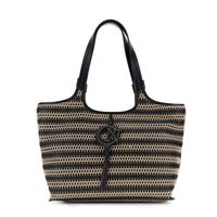 bolso shopping con detalle de malla con rosca black taglia unica