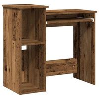 escritorio  mesa de trabajo estantes madera ingenieria envejecida 84x40x78 cm