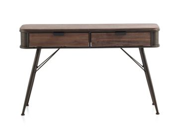 Consola metálica con encimera y 2 cajones de madera
