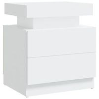 mesita de noche madera contrachapada blanco 45x35x52 cm