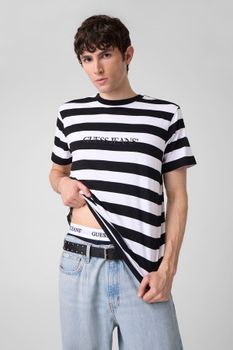 Camiseta A Rayas Con Logotipo