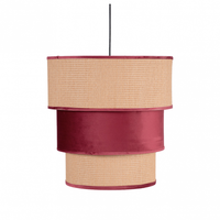 fabrilamp colgante lucio de 3 pantallas y una luz e27 rojo vino