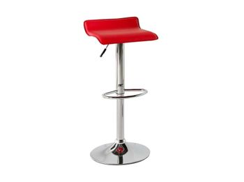 Set 2 taburetes ainoa rojos regulables. Estructura metal gris plata.