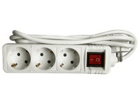 regleta - isy ips 3000-w para 3 enchufes longitud cable 14 m blanco