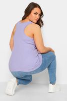 yours camiseta lila acanalada sin mangas mujer curvy y tallas grandes yours